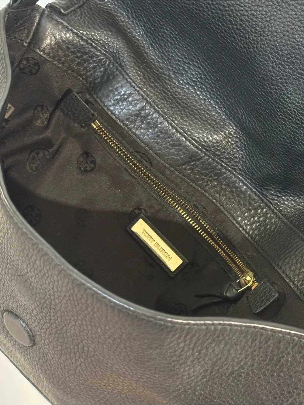 Tory Burch Black Leather Crossbody Bag - Gold Hardware